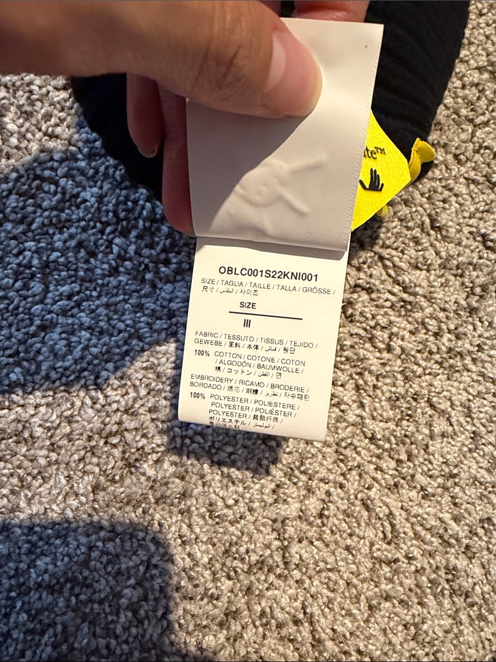 OFF WHITE kids branded black beanie - Picture 4 of 4